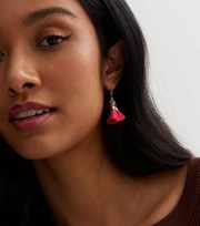 New Look Bright Pink Mini Tassel Drop Earrings